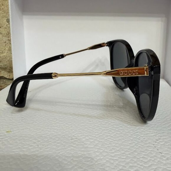 Gucci GG1719 Black Cat Eye Sunglasses Gold Logo main image 5